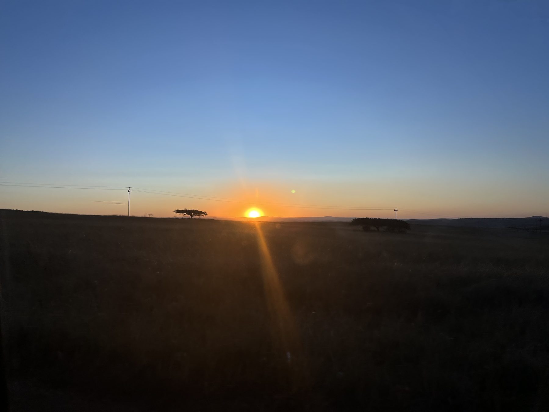 Sunset over the South African countryside