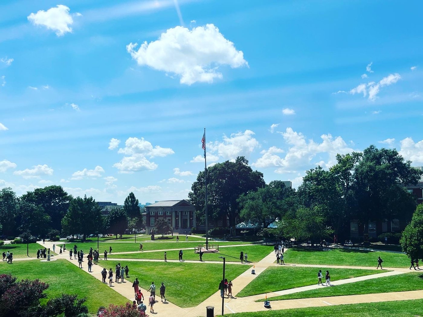 A university campus quad